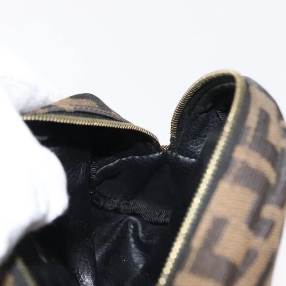 FENDI Zucca Canvas Pouch Black Brown Auth 121373 - Picture 16 of 16